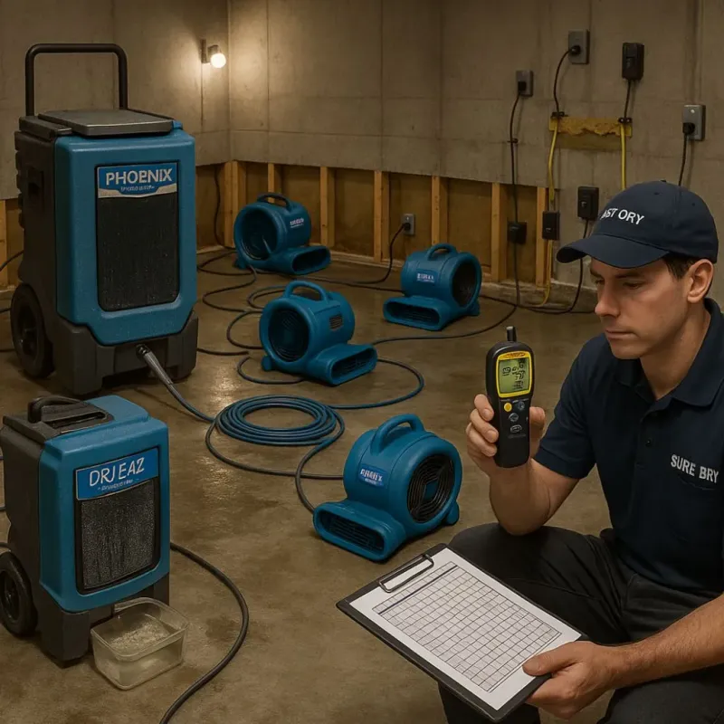 Structural Drying and Dehumidification process in Franklin Springs, GA